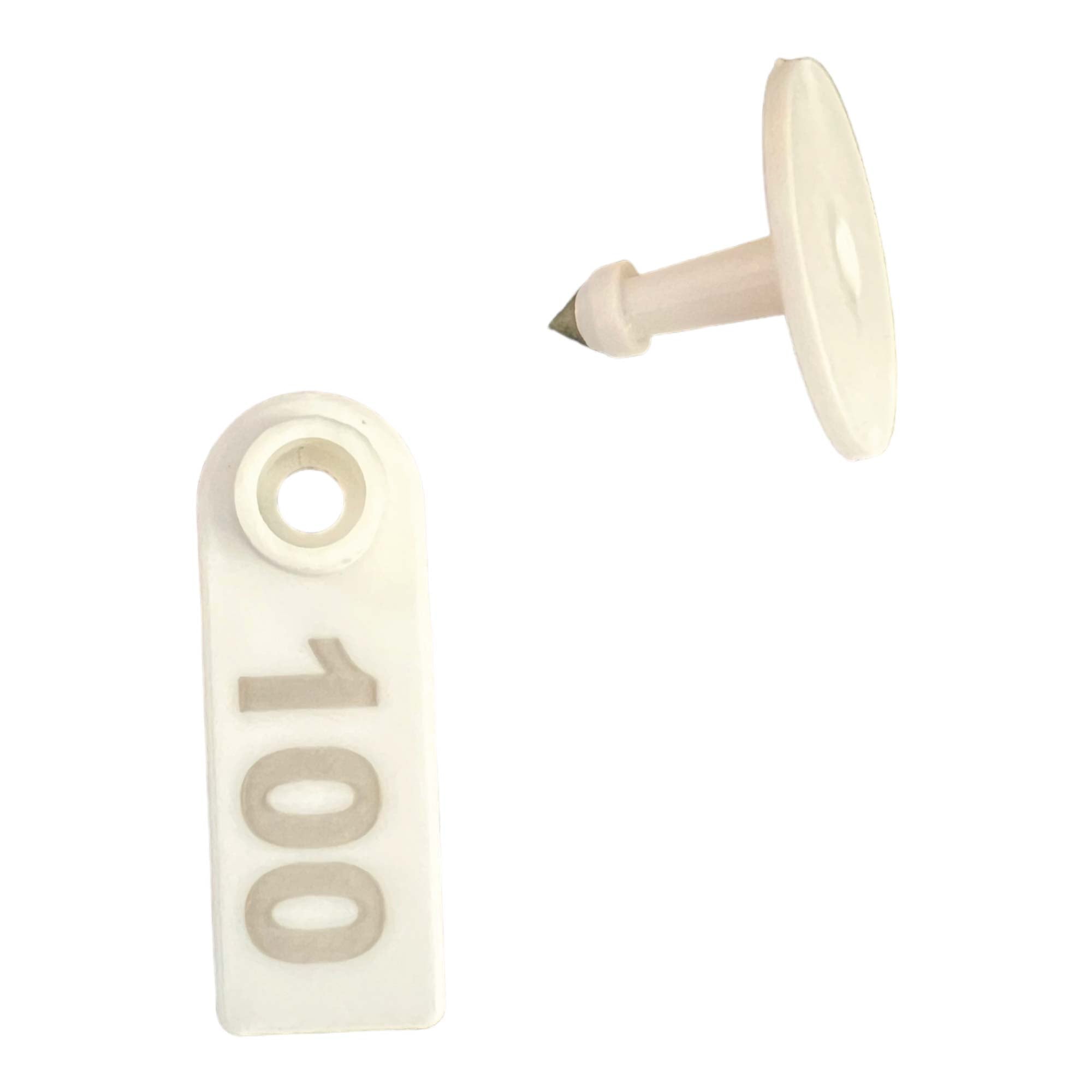 1-100 Cattle Number Ear Tag 5x2cm Set - Mini White Cow Sheep Pig Livestock Label-1