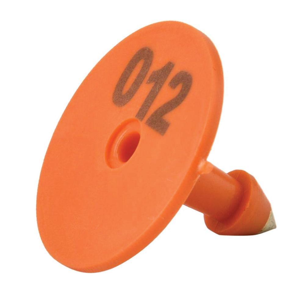 1-100 Cattle Number Ear Tag Set - Round Orange Pig Sheep Goat Livestock Label-1
