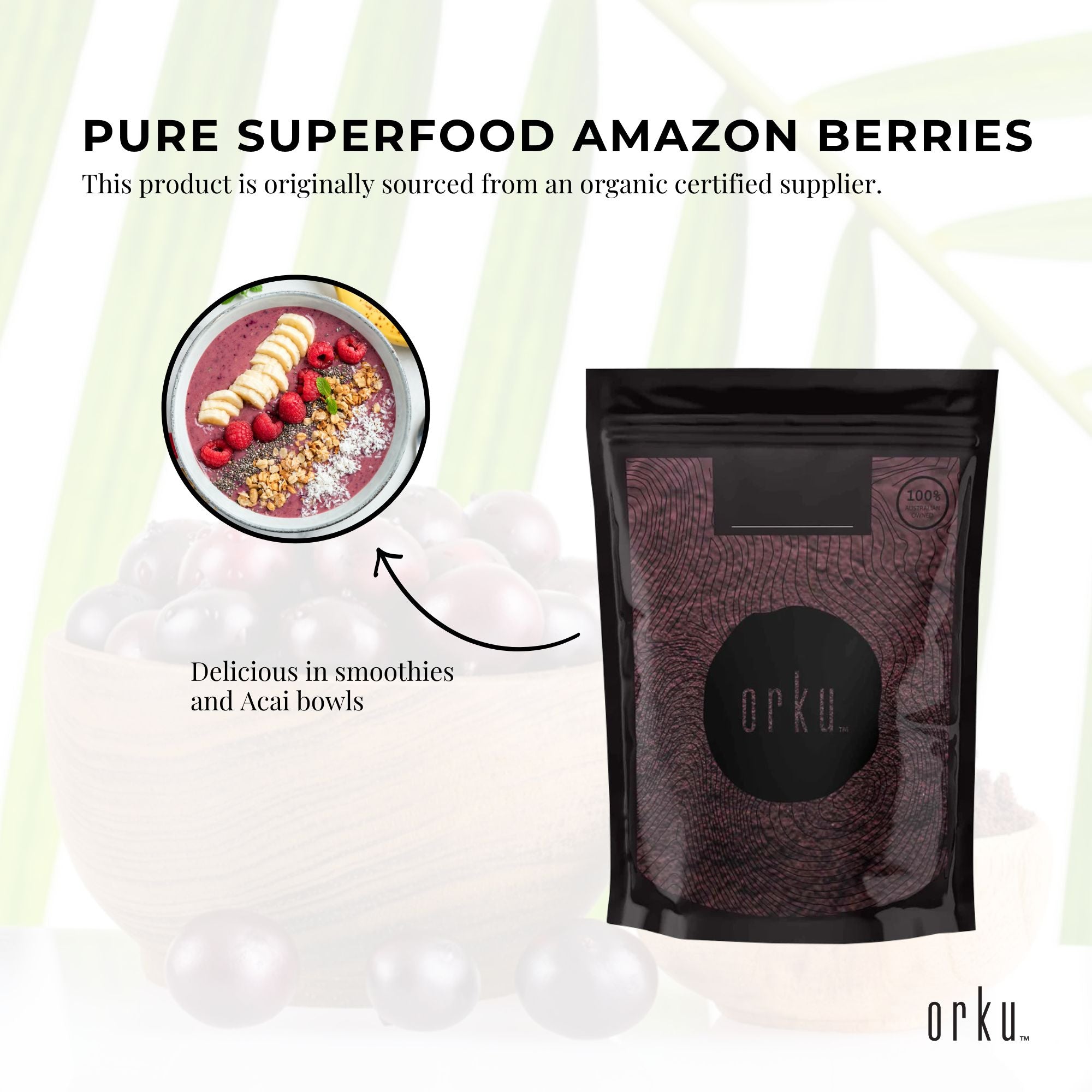 100g Acai Powder 100% Organic - Pure Superfood Amazon Berries-4
