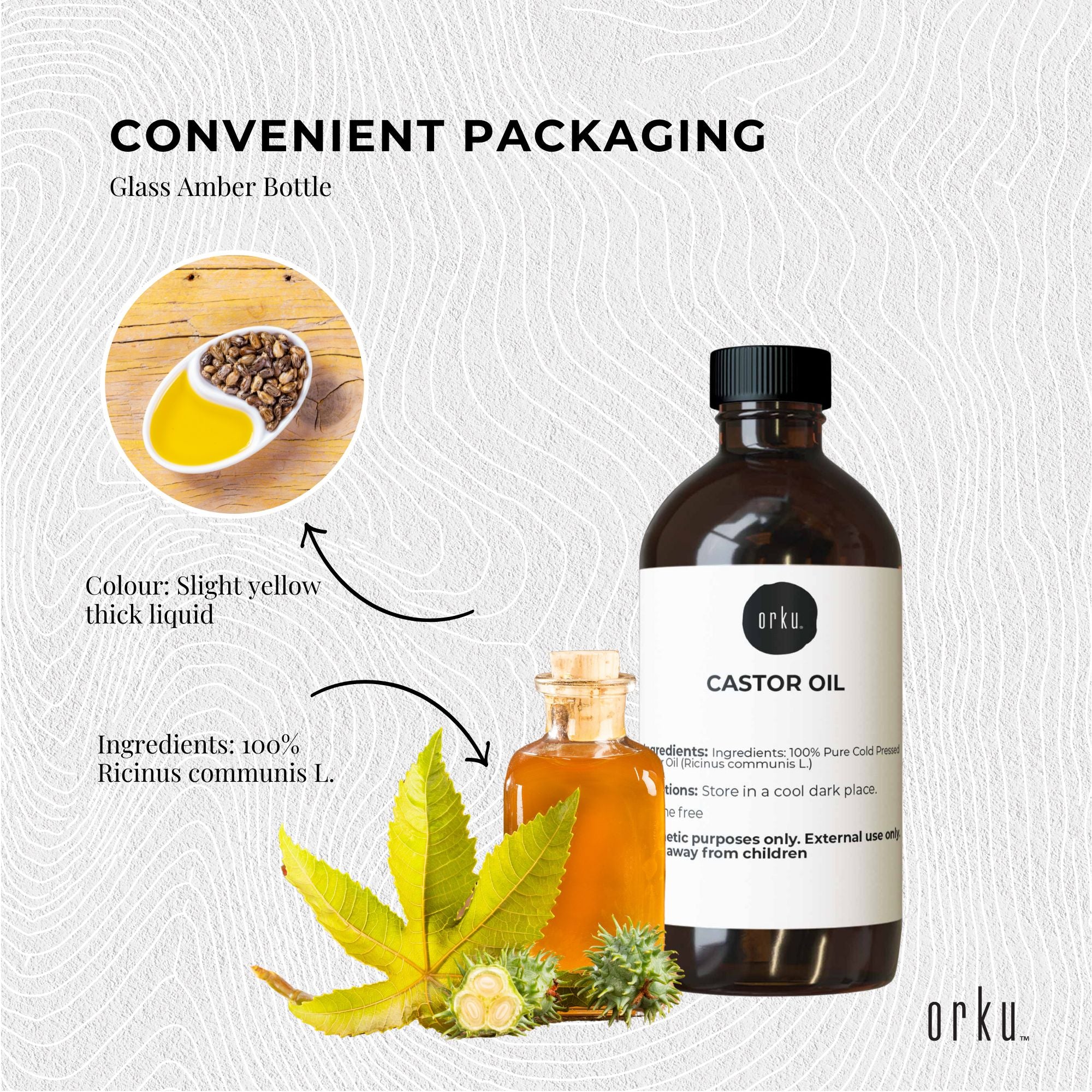 100ml Castor Oil - Hexane Free Cold Pressed Virgin Skin Hair Care-2