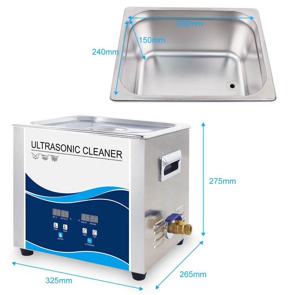 10L Digital Ultrasonic Cleaner Jewelry Ultra Sonic Bath Degas Parts Cleaning-5
