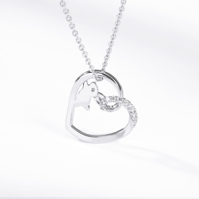 Hot Sale Rabbit Pendant Necklace Factory Direct Sales Heart Pendant