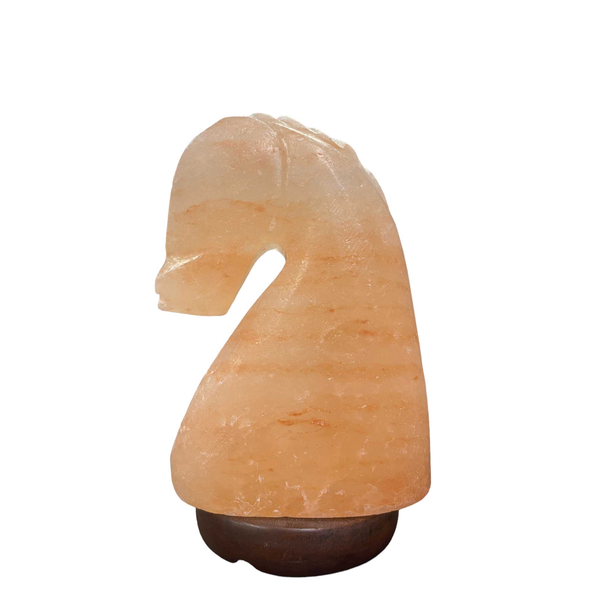 12V 12W Horse Himalayan Pink Salt Lamp Carved Knight Rock Crystal Light Bulb On/Off-5