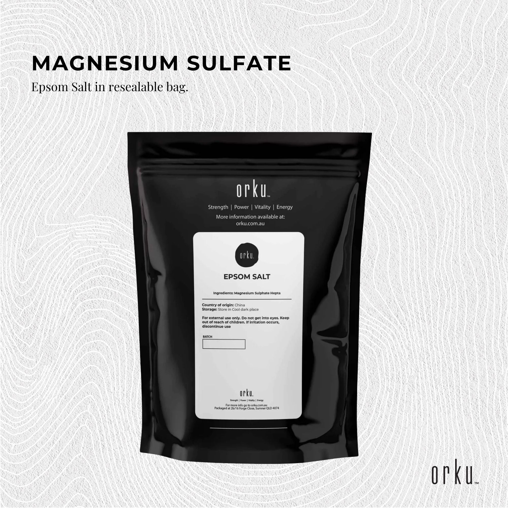 12x 1Kg Orku Epsom Salt - Magnesium Sulphate Bath Salts Skin Body-3
