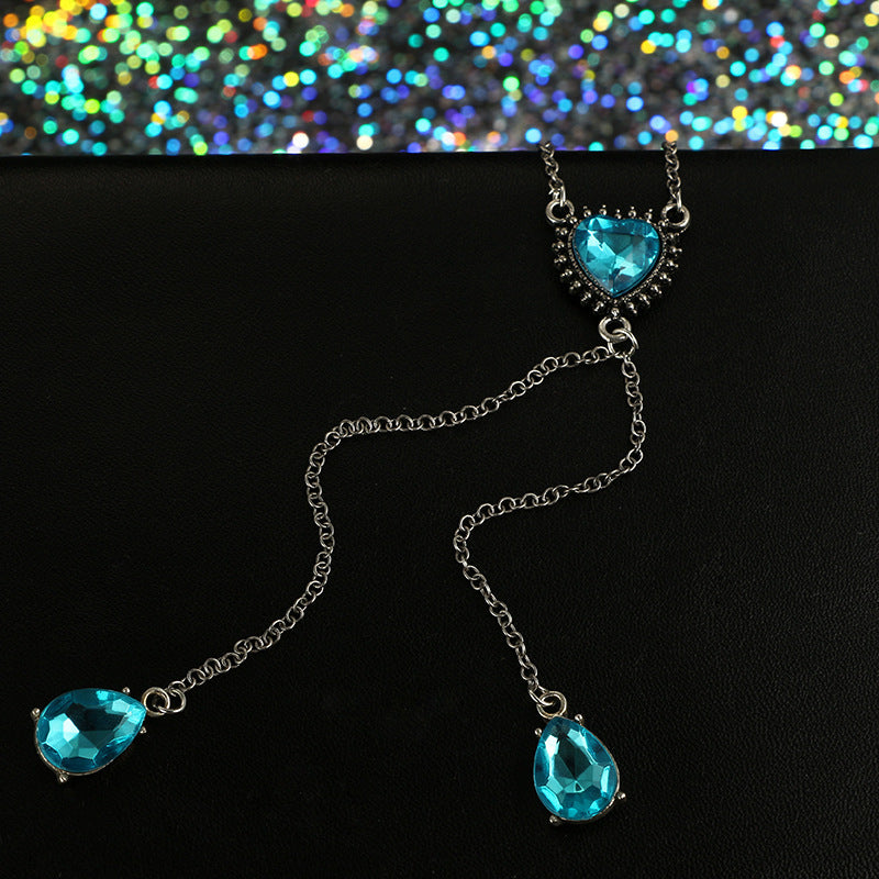 Heart shaped water drop tassel necklace