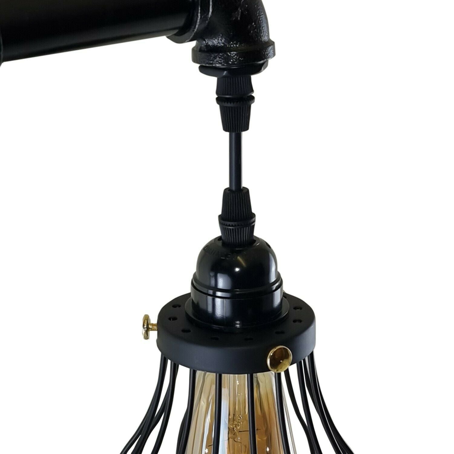 Industrial Vintage Retro Pipe Sconces Wall Light dome black Cage