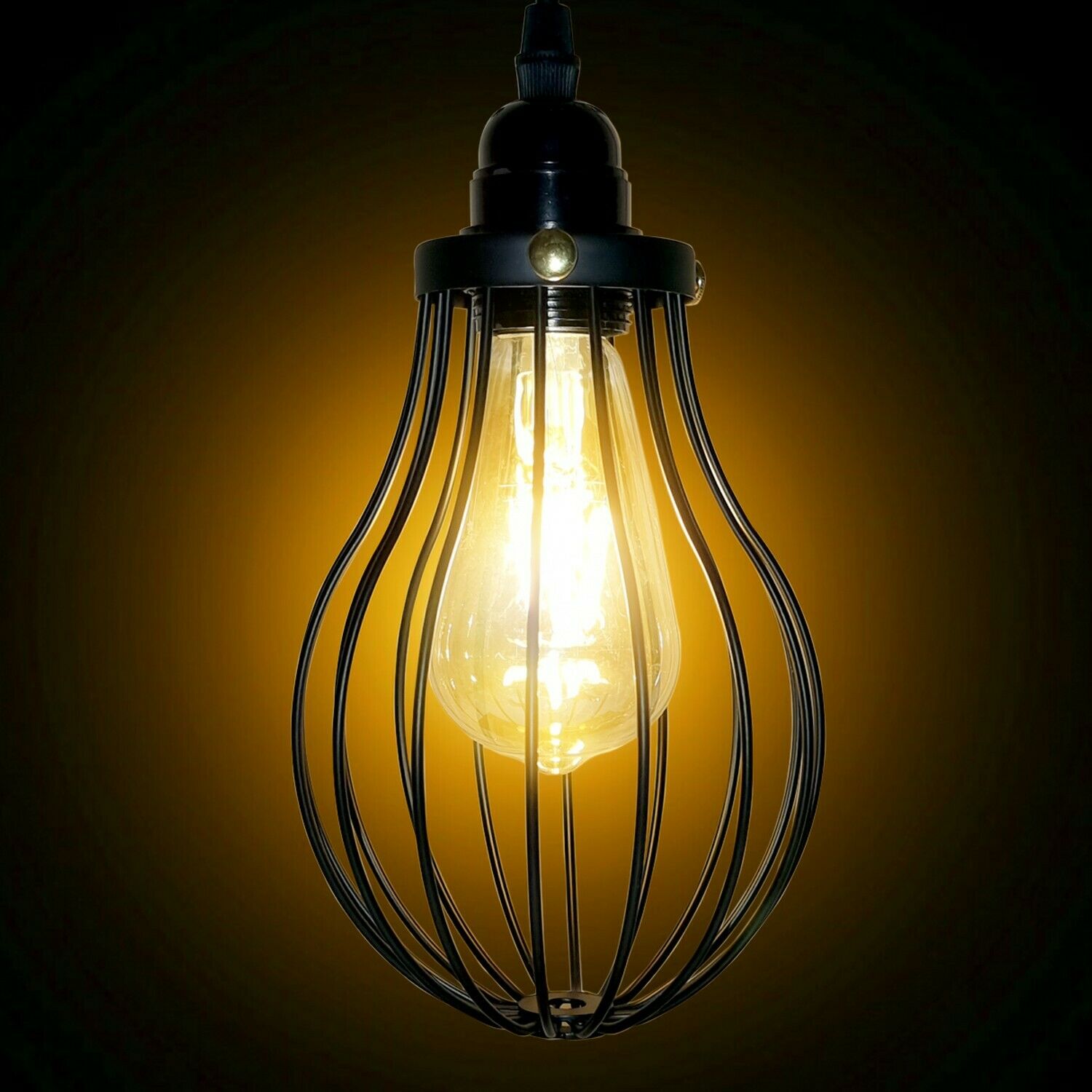 Industrial Vintage Retro Pipe Sconces Wall Light dome black Cage