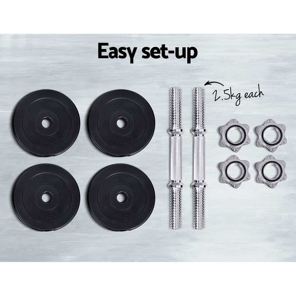 15KG Dumbbells Dumbbell Set Weight Training Plates Home Gym Fitness Exercise-5