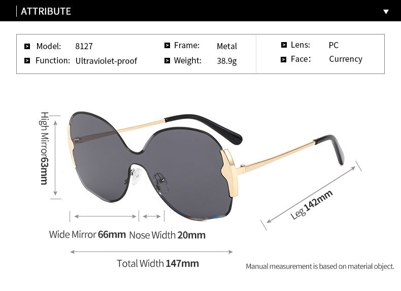 New Glasses Women Net Red Cut-edge Sunglasses Women