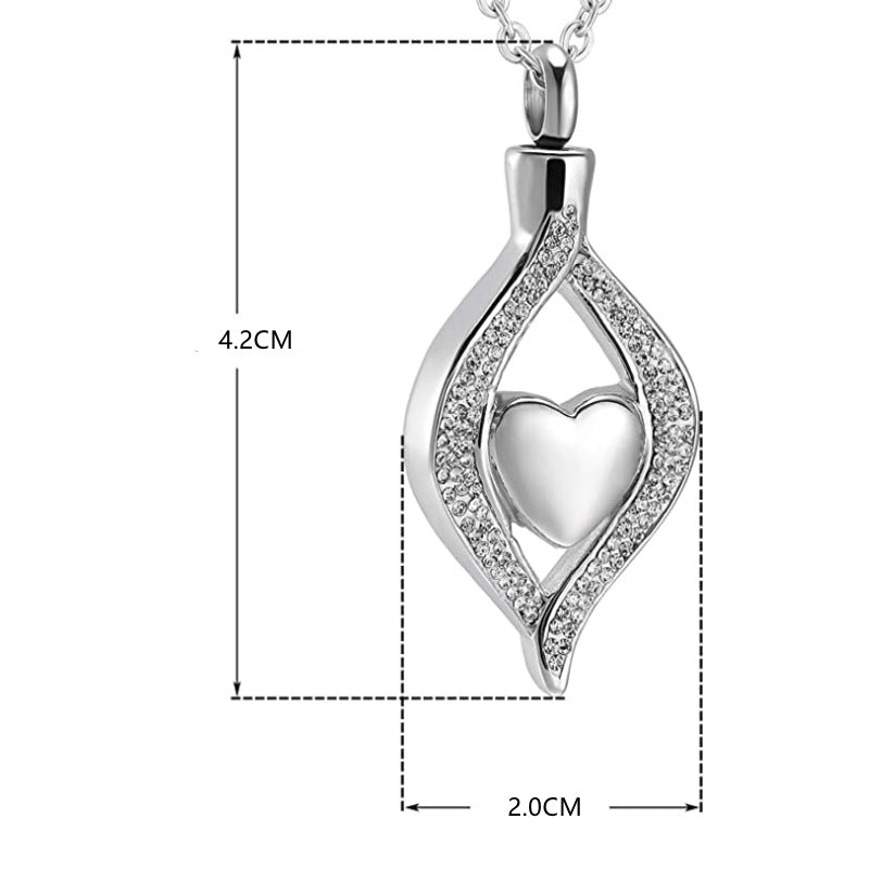Pet Ashes Jewelry Heart-shaped Stainless Steel Plating Jewelry Pendant