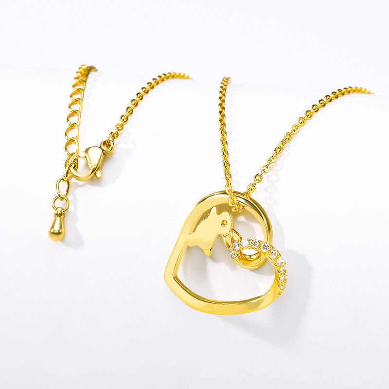 Hot Sale Rabbit Pendant Necklace Factory Direct Sales Heart Pendant