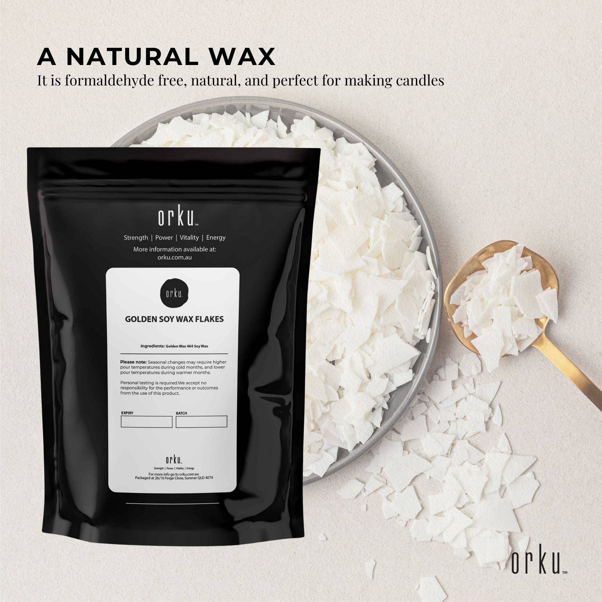 1Kg Golden 464 Soy Wax Flakes - 100% Pure Natural DIY Candle Melts Chips-3