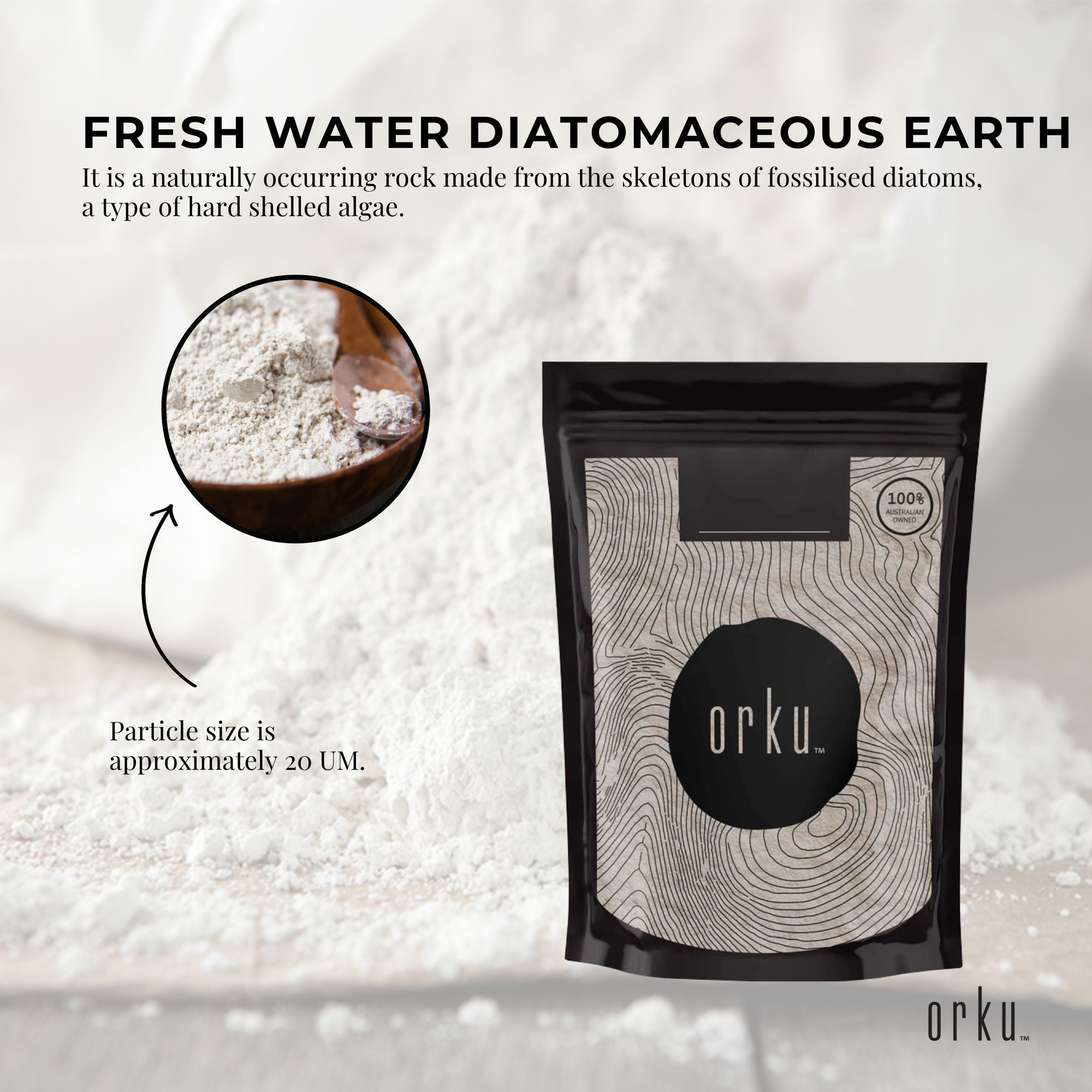 1Kg Organic Fine Diatomaceous Earth - Food Grade Fossil Shell Flour Powder-4