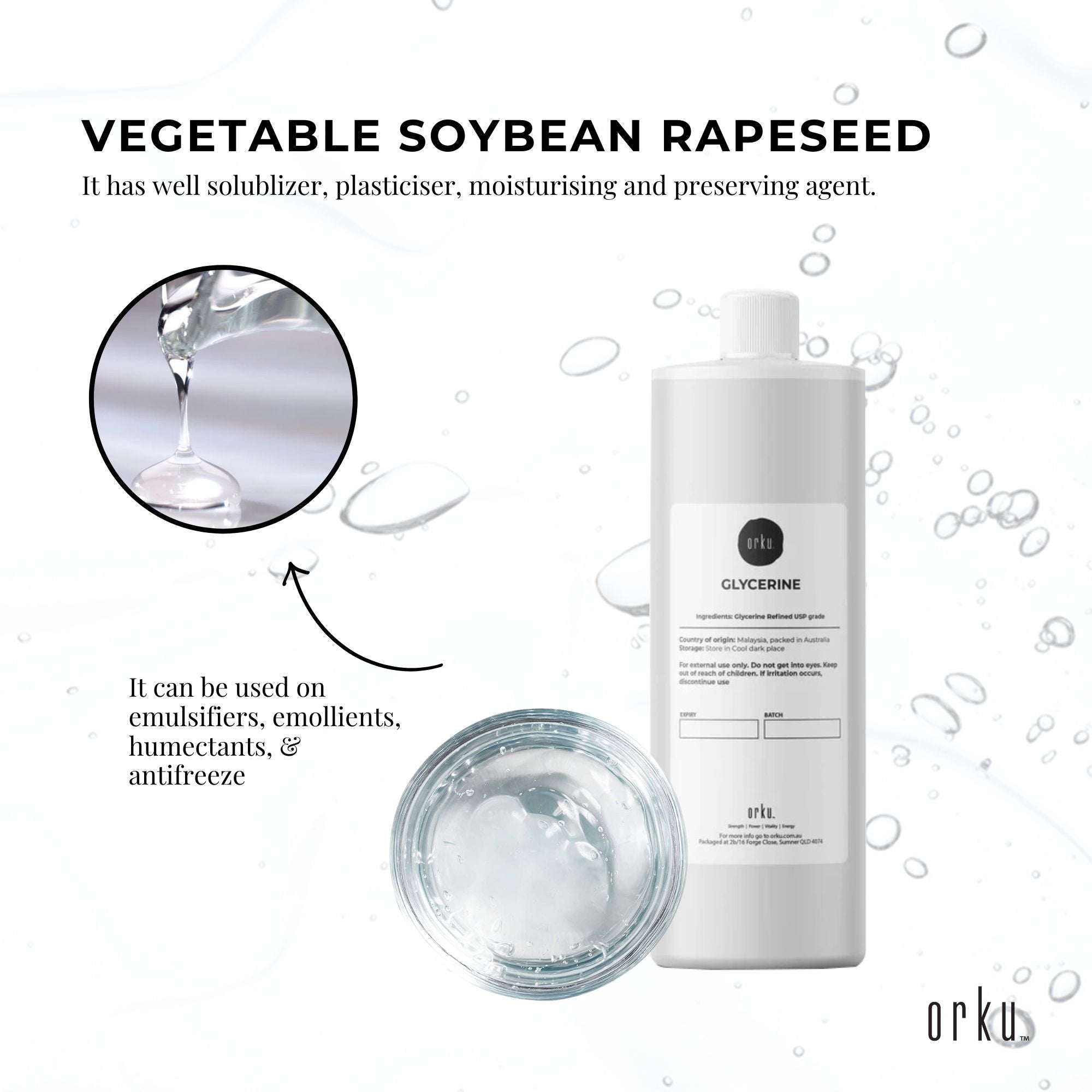 1L Glycerine Refined USP 99.9% Glycerol Pharmaceutical Vegetable Soybean Rapeseed-3
