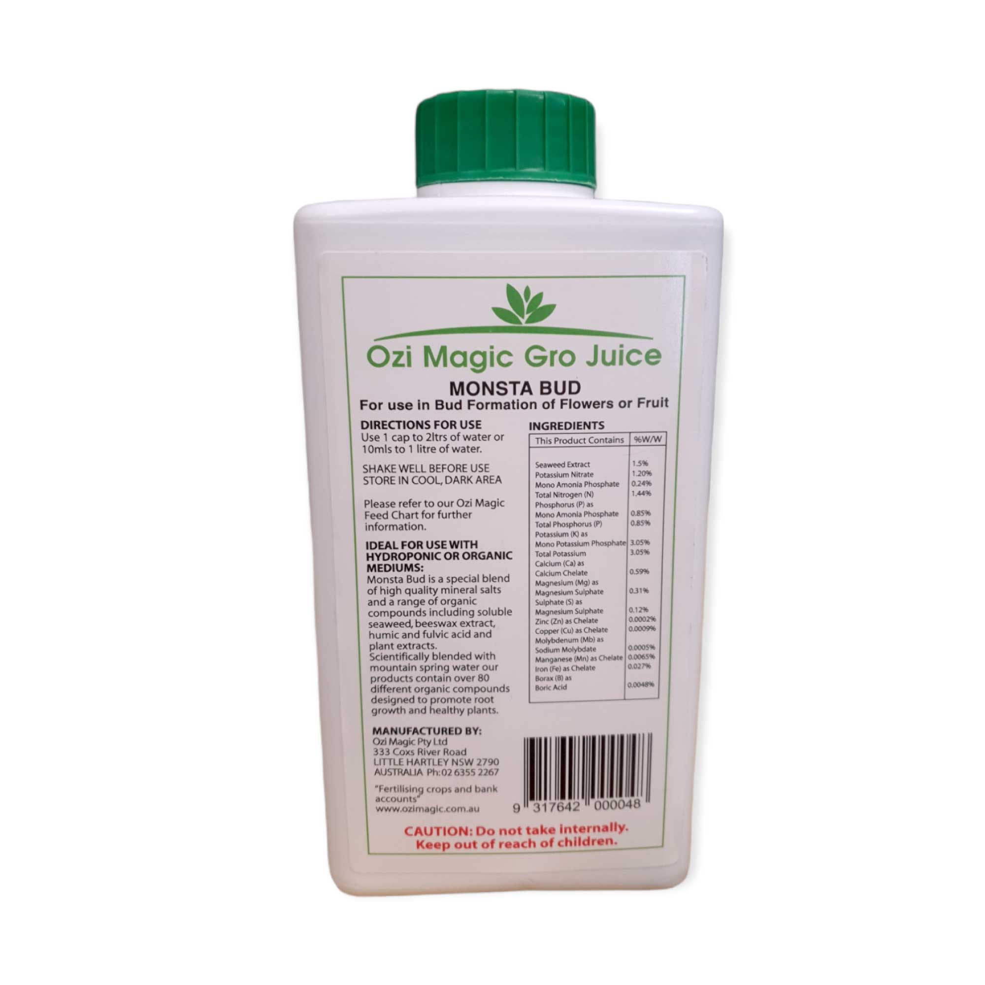 1L Monsta Bud Juice  - Organic Short Day Flowering Plants Nutrient Ozi Magic Gro-1