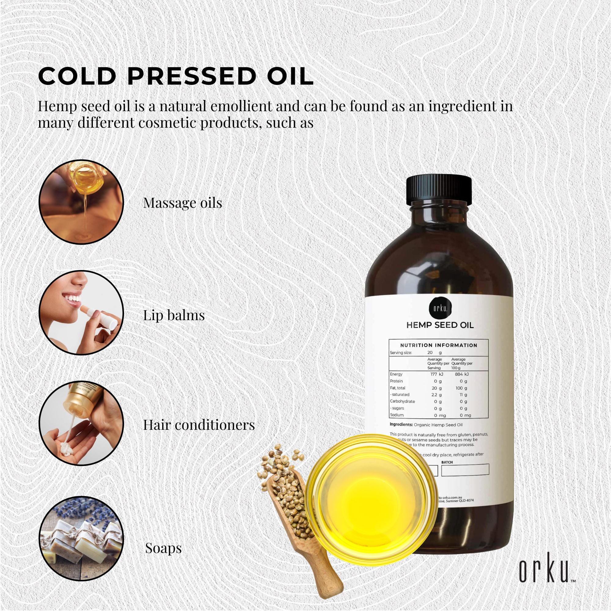 1L Organic Hemp Seed Oil - Cold Pressed Food Grade Healthy Oils Foods-2