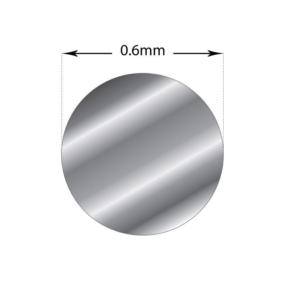 1m Sterling Silver 0.6mm - Soft Round Wire Rod 22 Gauge Jewellery Bead-1