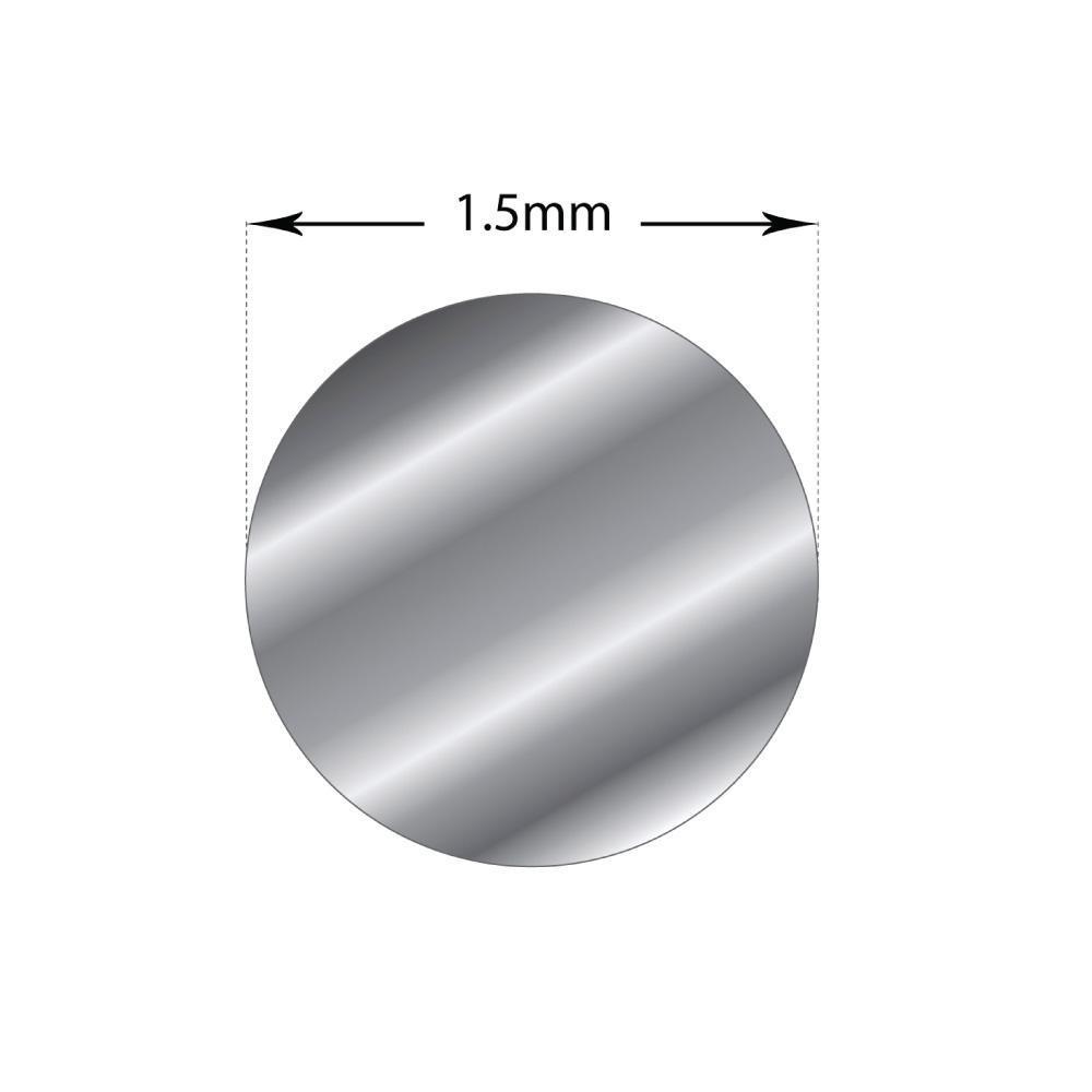 1m Sterling Silver 1.5mm - Soft Round Wire Rod 15 Gauge Jewellery Bead-1
