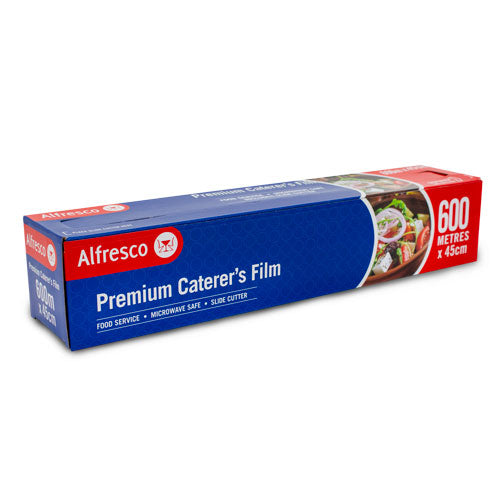 2 x Alfresco Caterer's Packaging Film Food Catering Wrap 45cm X 600M-0