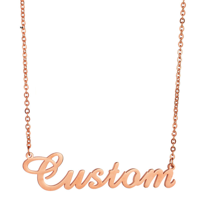 Stainless Steel Letter Pendant Clavicle Chain Exquisite Bracelet Chain Holiday Gift