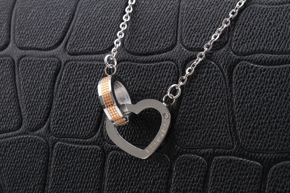Heart and square necklace pendant
