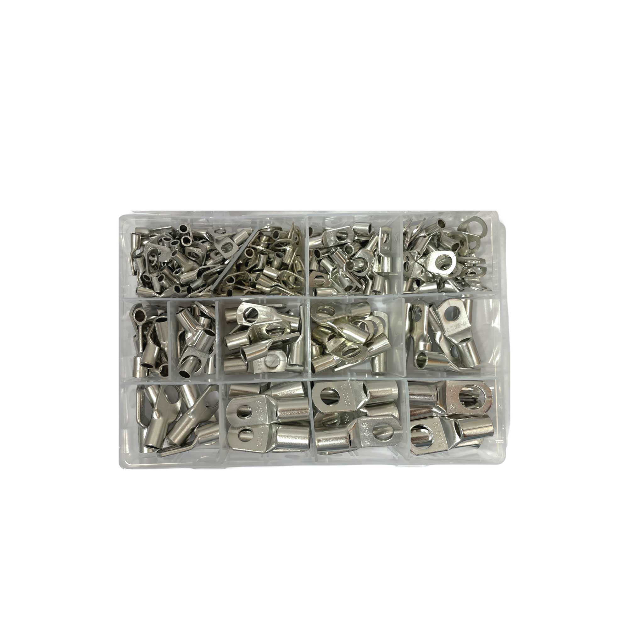 240 Pcs Copper Cable Lugs Electrical Battery Ring Terminal Connectors SC6-SC50-4