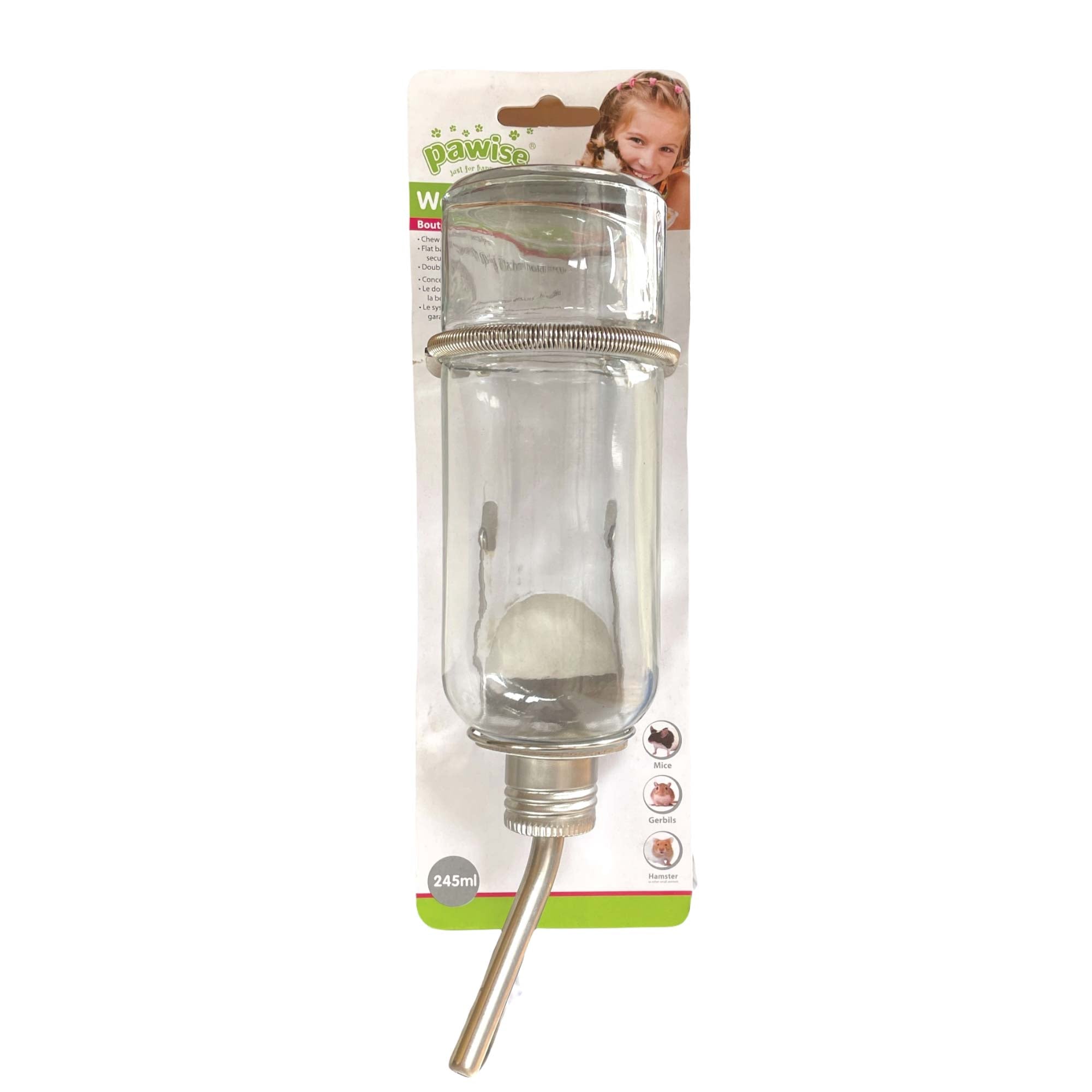 245ml Glass Bottle Water Hanging Cage Drinker Pet Rabbit Bird Mouse Guinea Pig-0