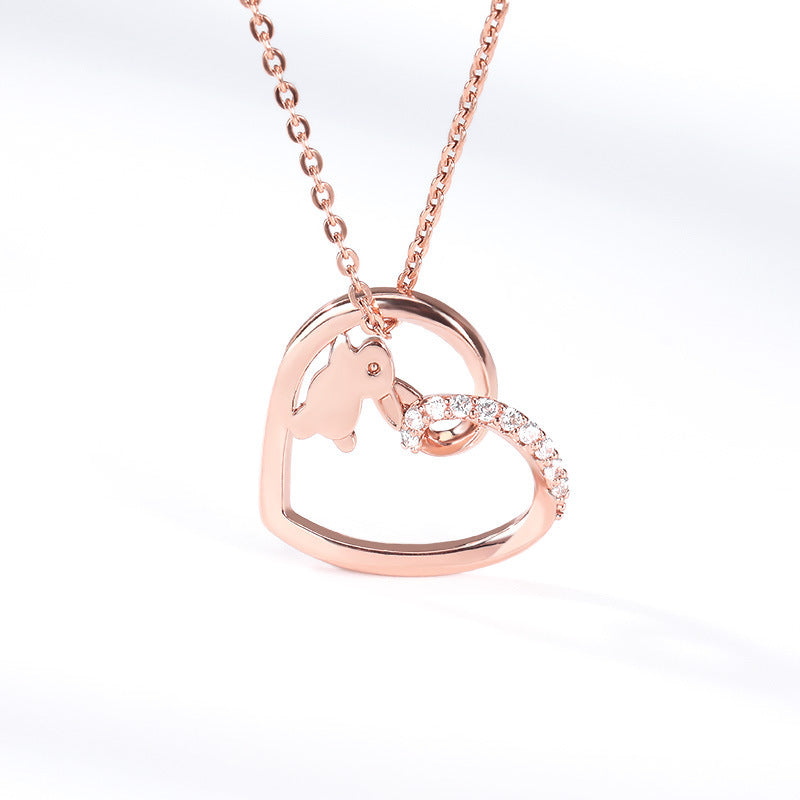 Hot Sale Rabbit Pendant Necklace Factory Direct Sales Heart Pendant