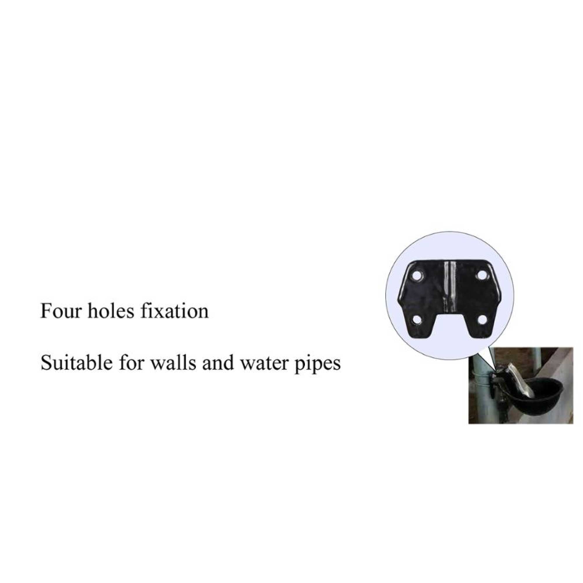 25cm Cattle Drinking Bowl - Iron Cast Mounted Automatic Water Cow Horse Trough-6