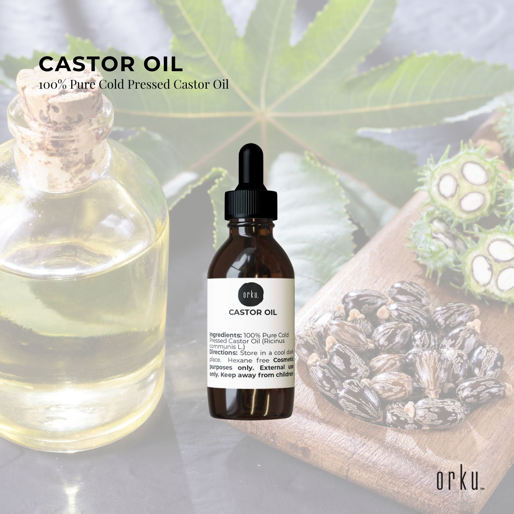 25ml Castor Oil with Dropper - Hexane Free Cold Pressed Virgin Skin Hair Care-1