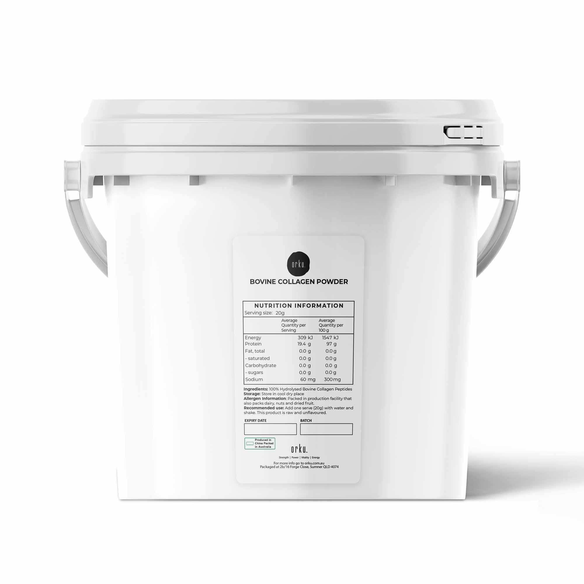 2.5Kg Collagen Powder Bucket - Bovine Protein Peptide Supplement Unflavoured-0