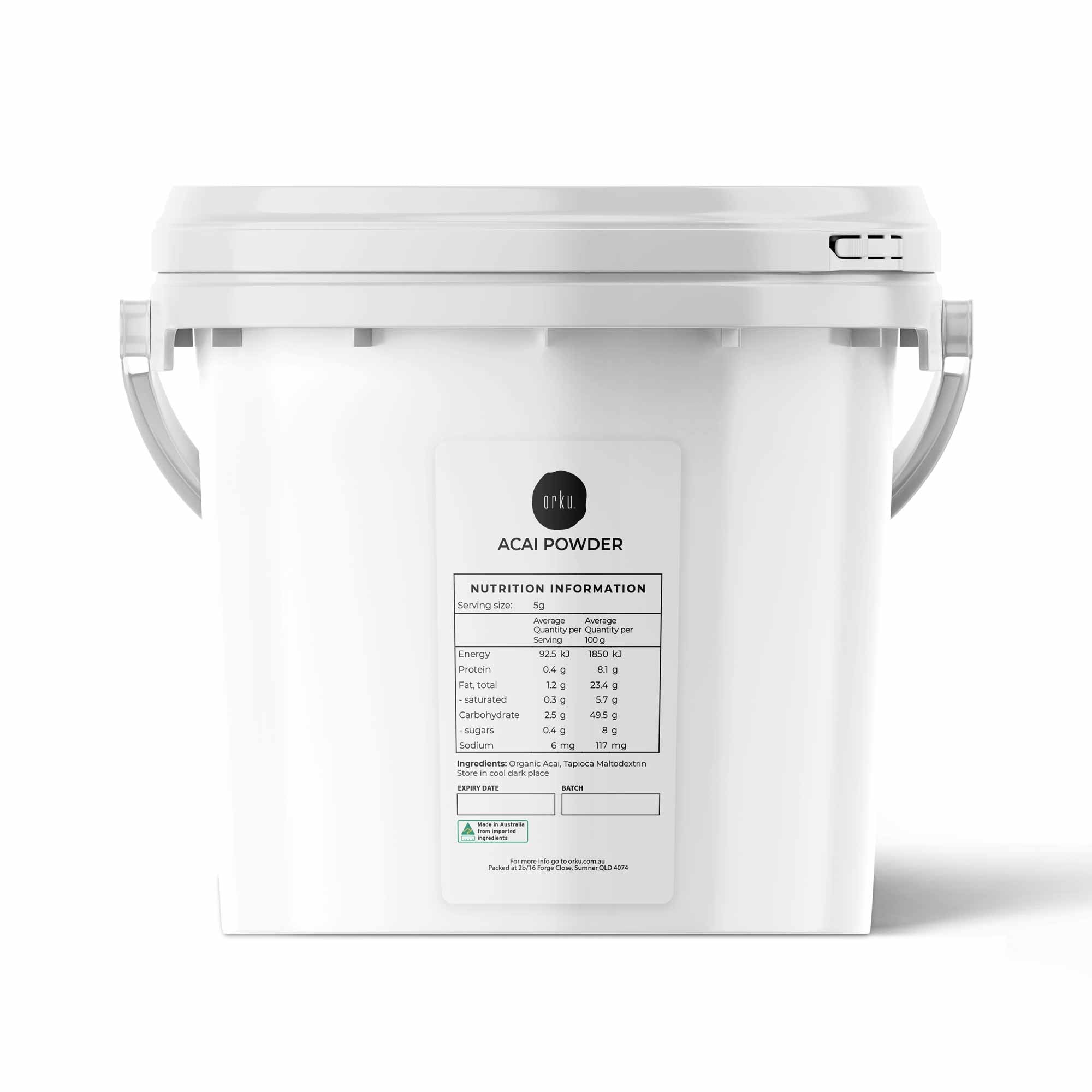 2.5kg Acai Powder Bucket 100% Organic - Pure Superfood Amazon Berries-0