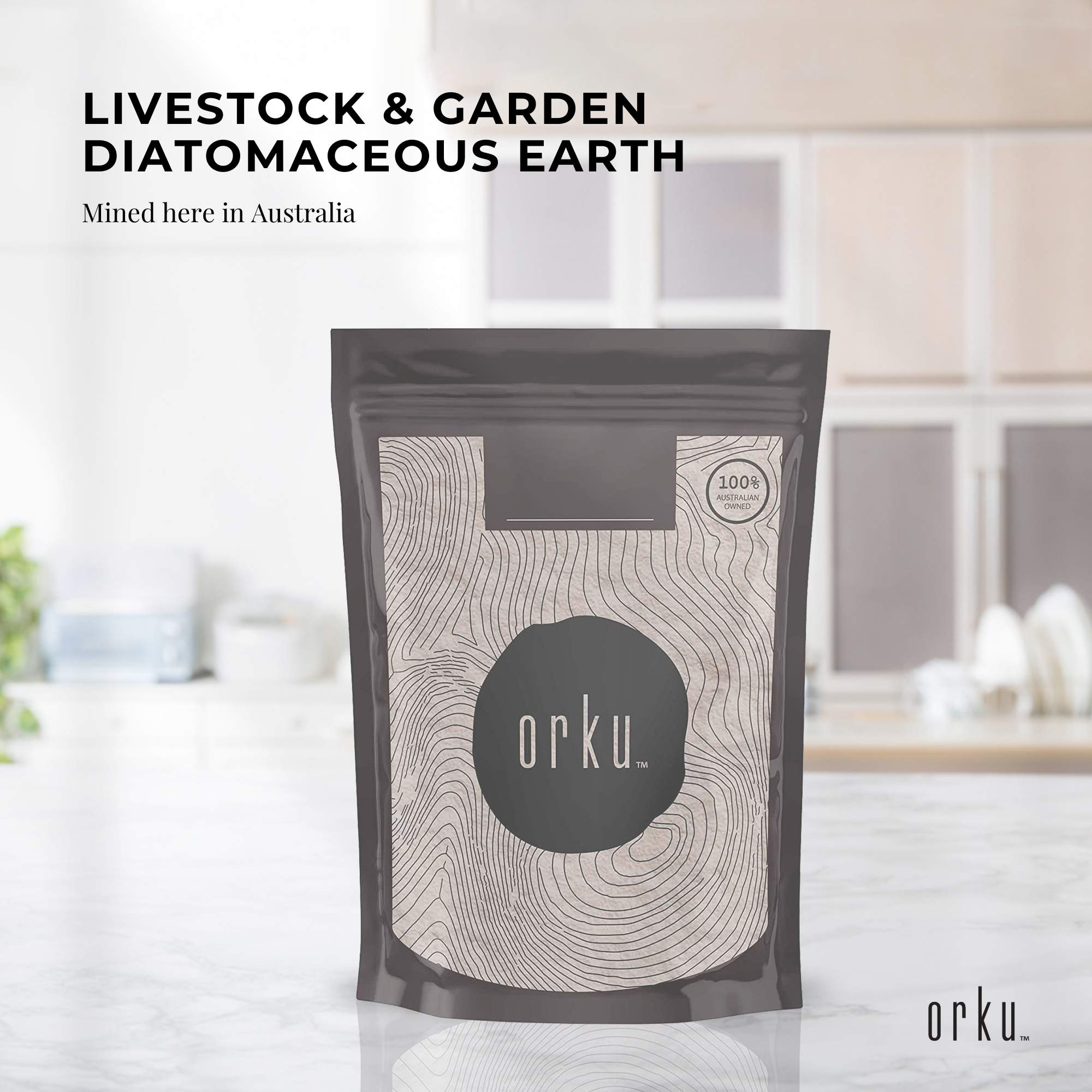 Orku 2Kg Fossil Shell Flour - Livestock Garden Pet Diatomaceous Earth-2