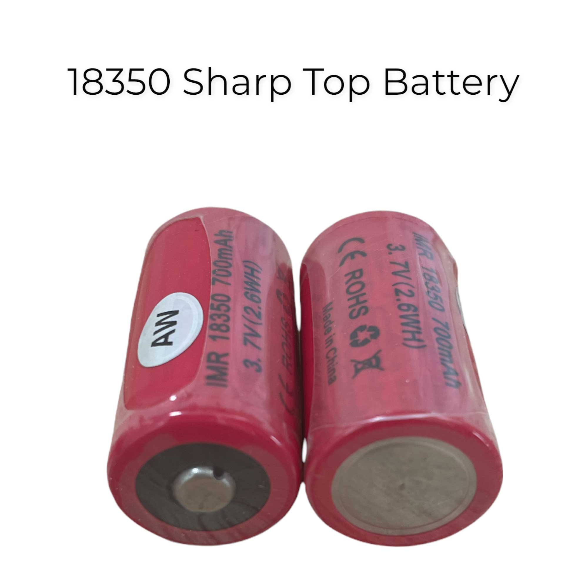 2x AW IMR 18350 Rechargeable Batteries -  700mAh 3.7V Lithium Li-ion Battery-1