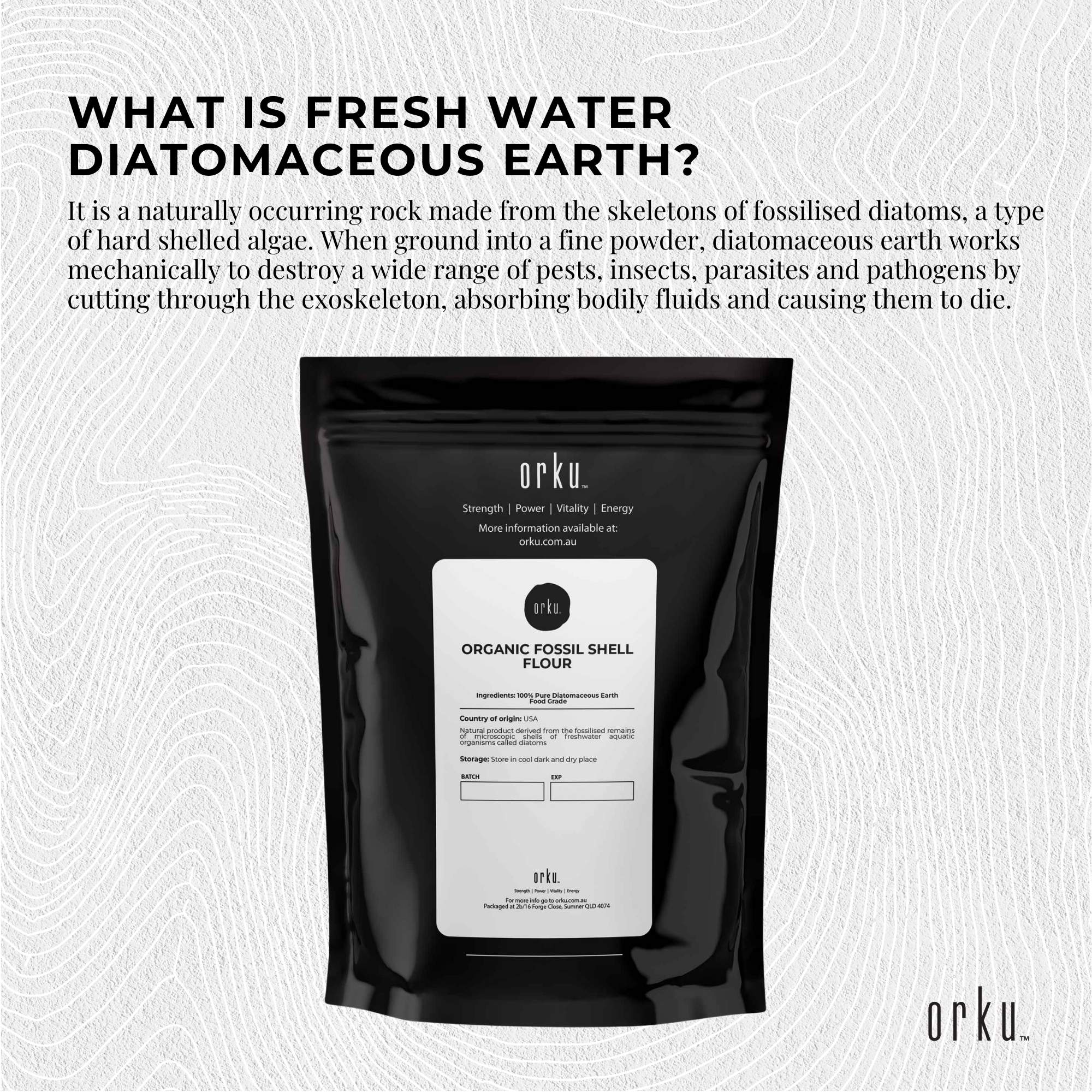 1Kg Organic Fine Diatomaceous Earth - Food Grade Fossil Shell Flour Powder-3