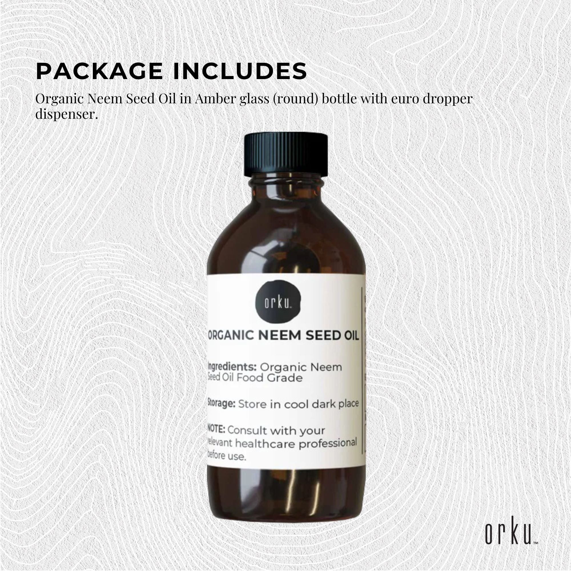 Orku 30ml Organic Neem Seed Oil - Debitterised Cold Pressed Azadirachtin Indica-2