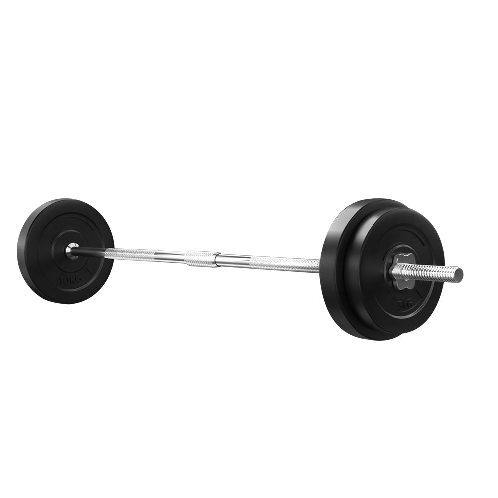 38KG Barbell Weight Set Plates Bar Bench Press Fitness Exercise Home Gym 168cm-3
