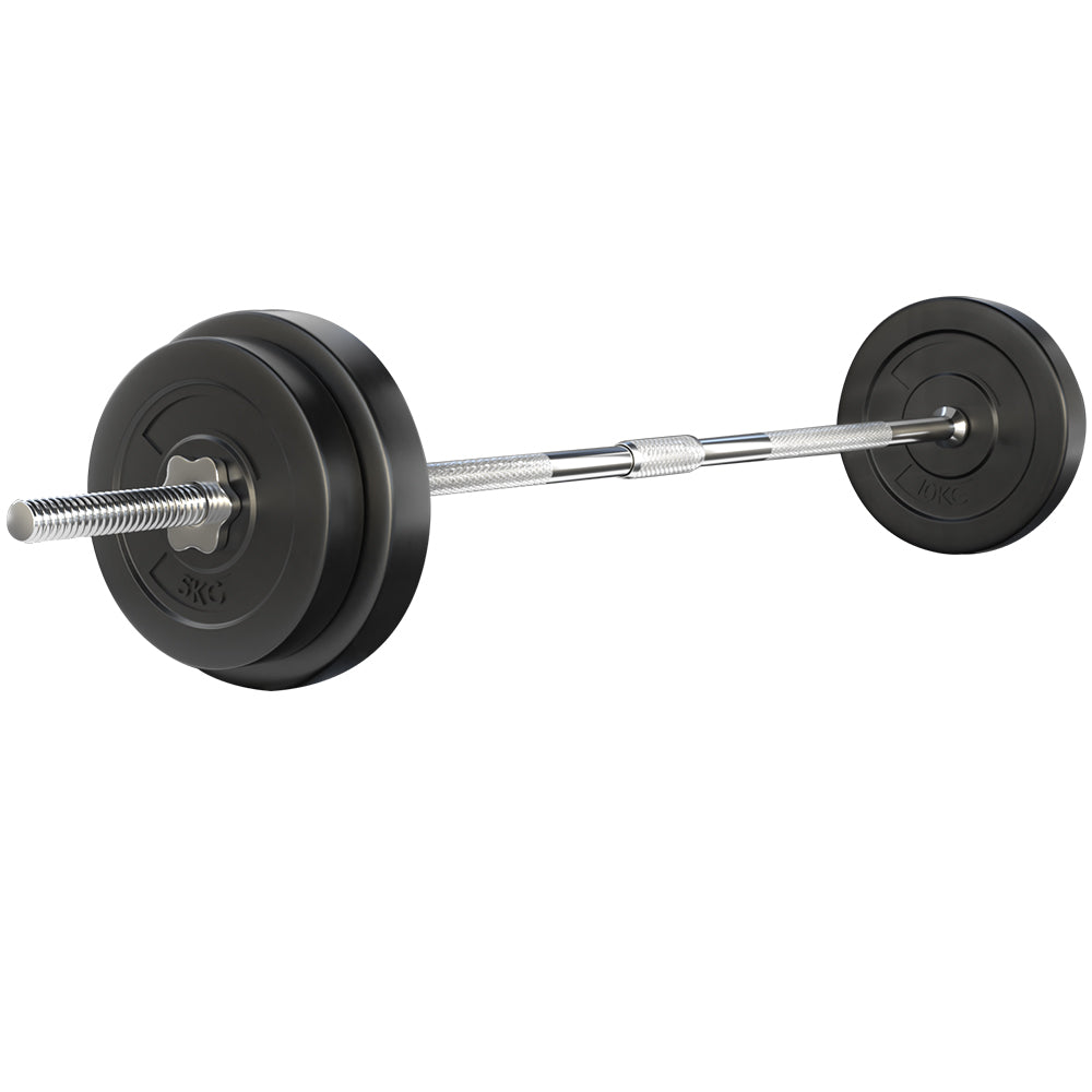 38KG Barbell Weight Set Plates Bar Bench Press Fitness Exercise Home Gym 168cm-0