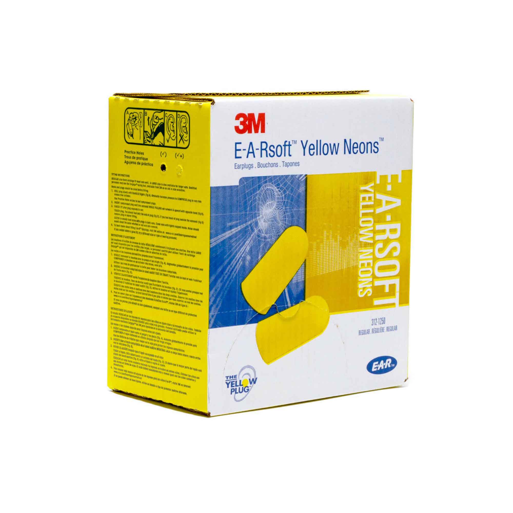 3M Foam Safety Neon Earplugs Workplace Noise Reduction Uncorded Disposable Plug-3