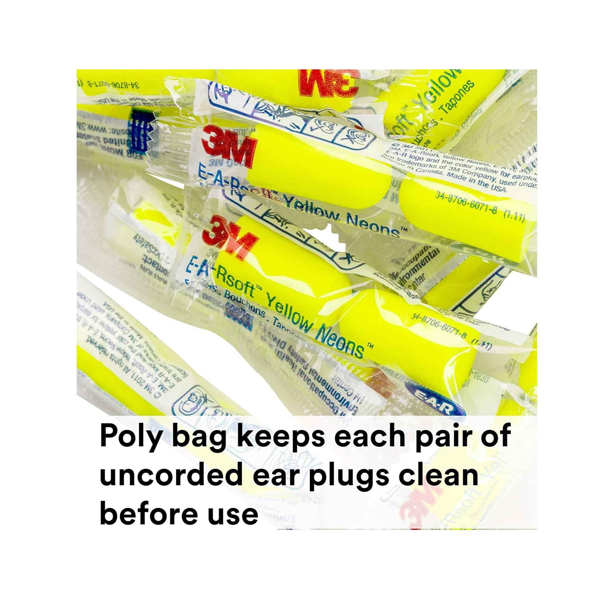 3M Foam Safety Neon Earplugs Workplace Noise Reduction Uncorded Disposable Plug-7