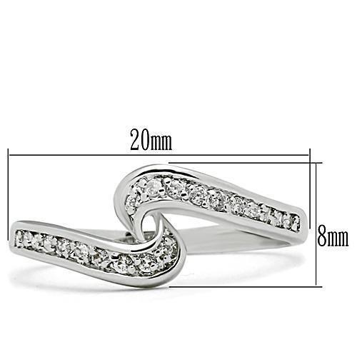 3W119 - Rhodium Brass Ring with AAA Grade CZ in Clear