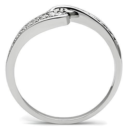 3W119 - Rhodium Brass Ring with AAA Grade CZ in Clear
