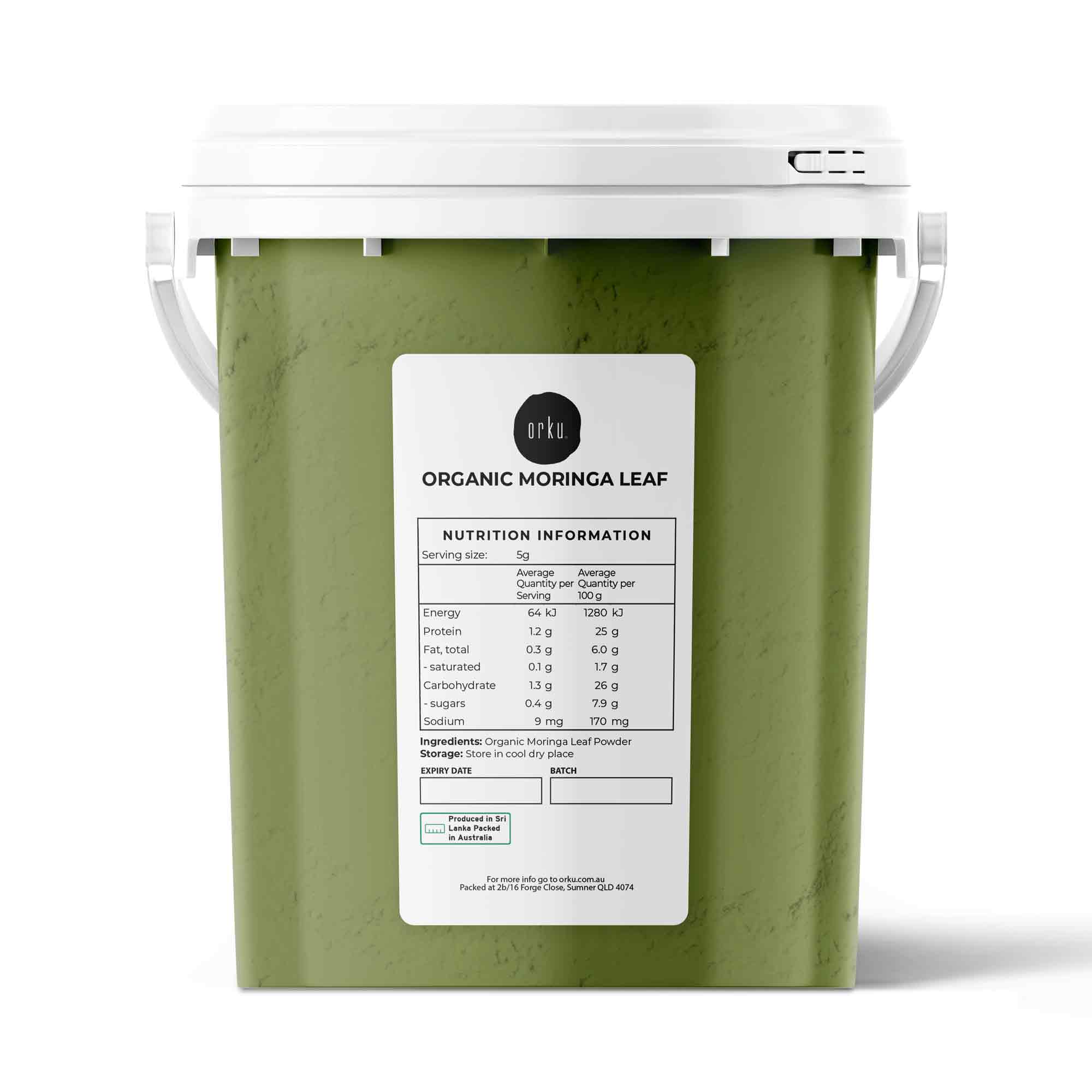 400g Organic Moringa Leaf Powder Tub Bucket - Supplement Moringa Drumstick Leaf-0