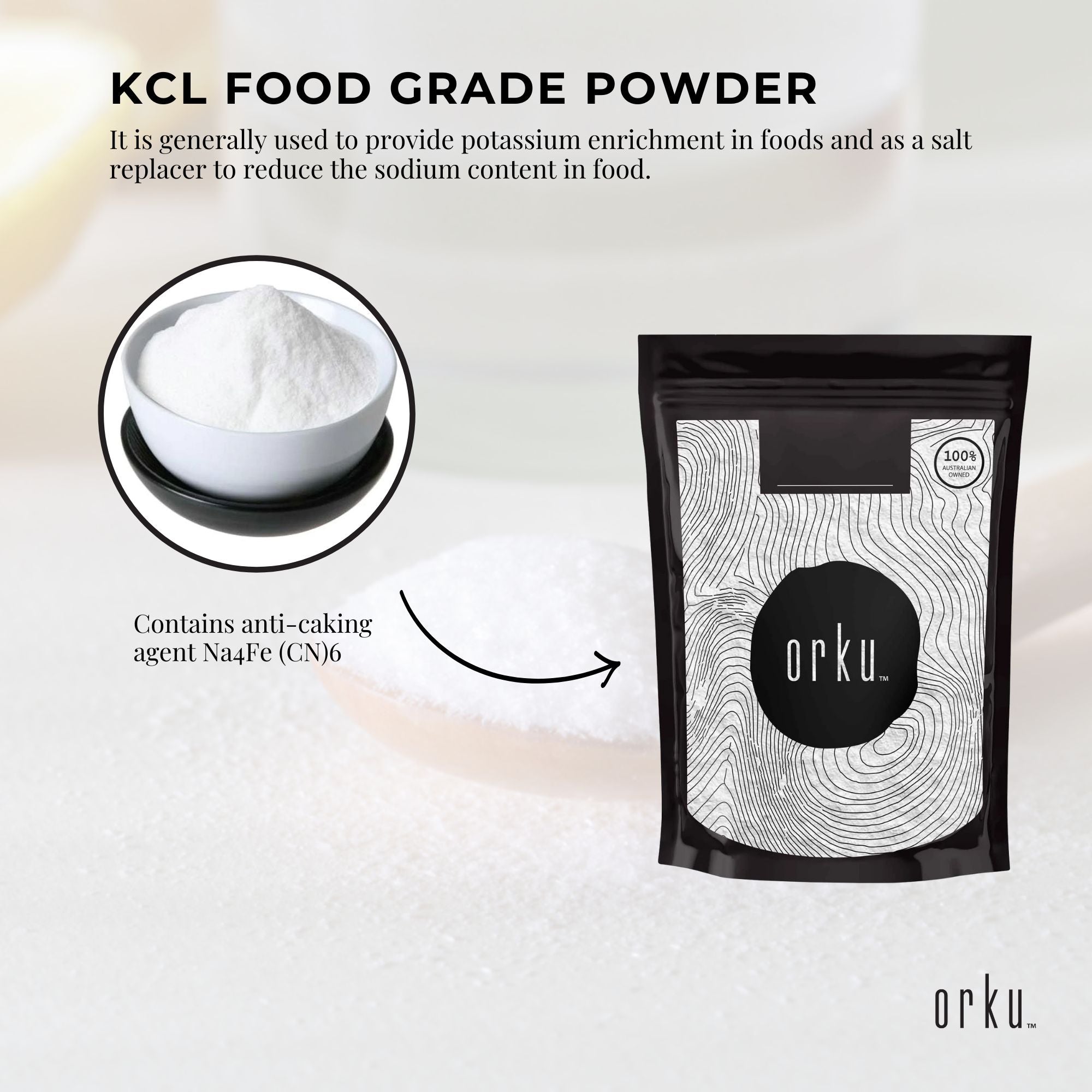 400g Potassium Chloride Powder - Pure E508 Food Grade Salt Substitute Supplement-4