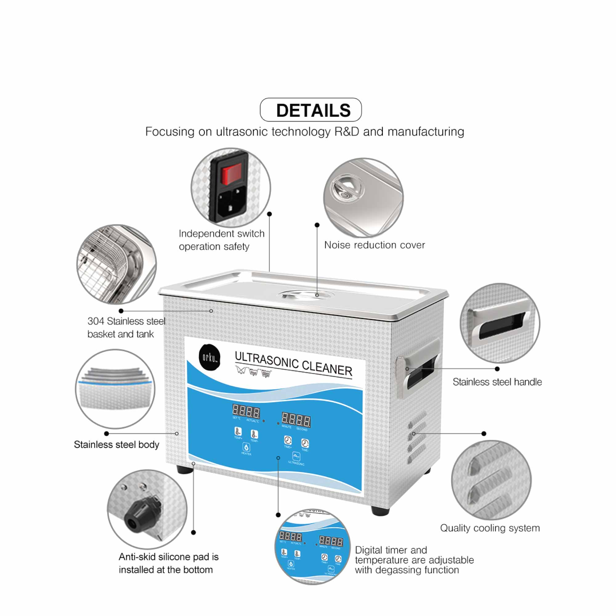 4.5L Digital Ultrasonic Cleaner - Ultra Sonic Bath Jewellery Cleaning-8