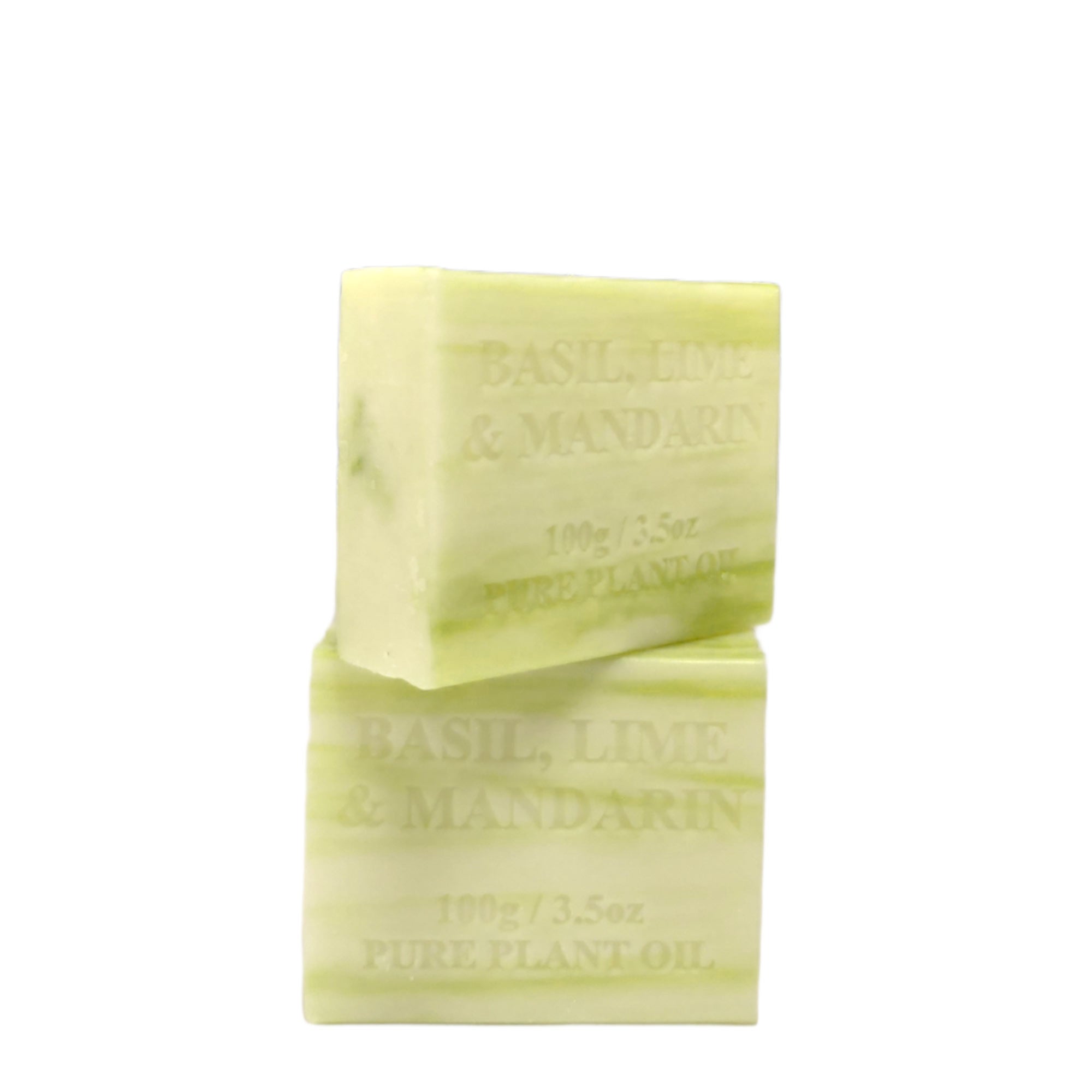 4x 100g Plant Oil Soap Basil Lime Mandarin Scent Pure Natural Vegetable Base Bar-2