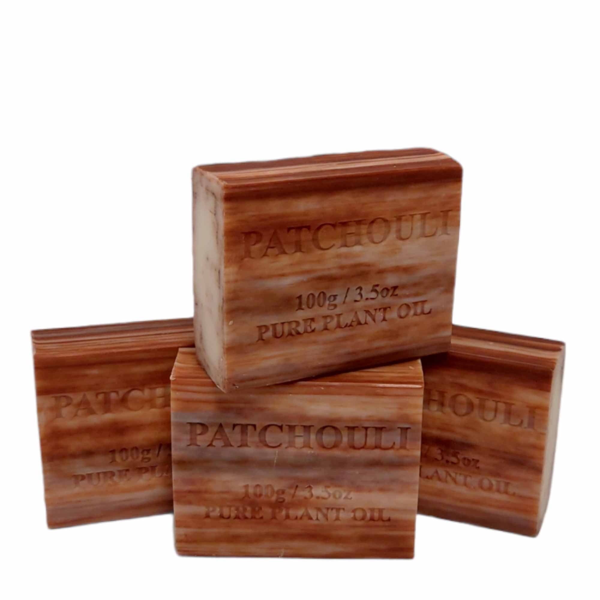 4x 100g Plant Oil Soap Patchouli Scent Pure Natural Vegetable Base Bar Australia-0