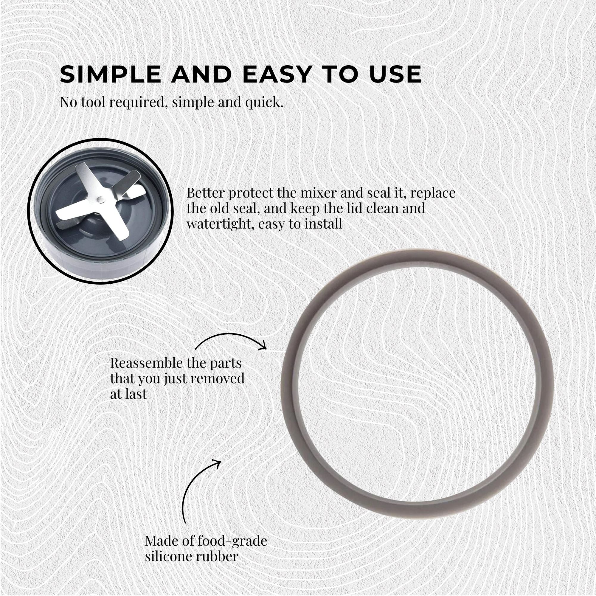 4x For Nutribullet Grey Gasket Seal Ring - For New 600W 1200W 900W Models-5