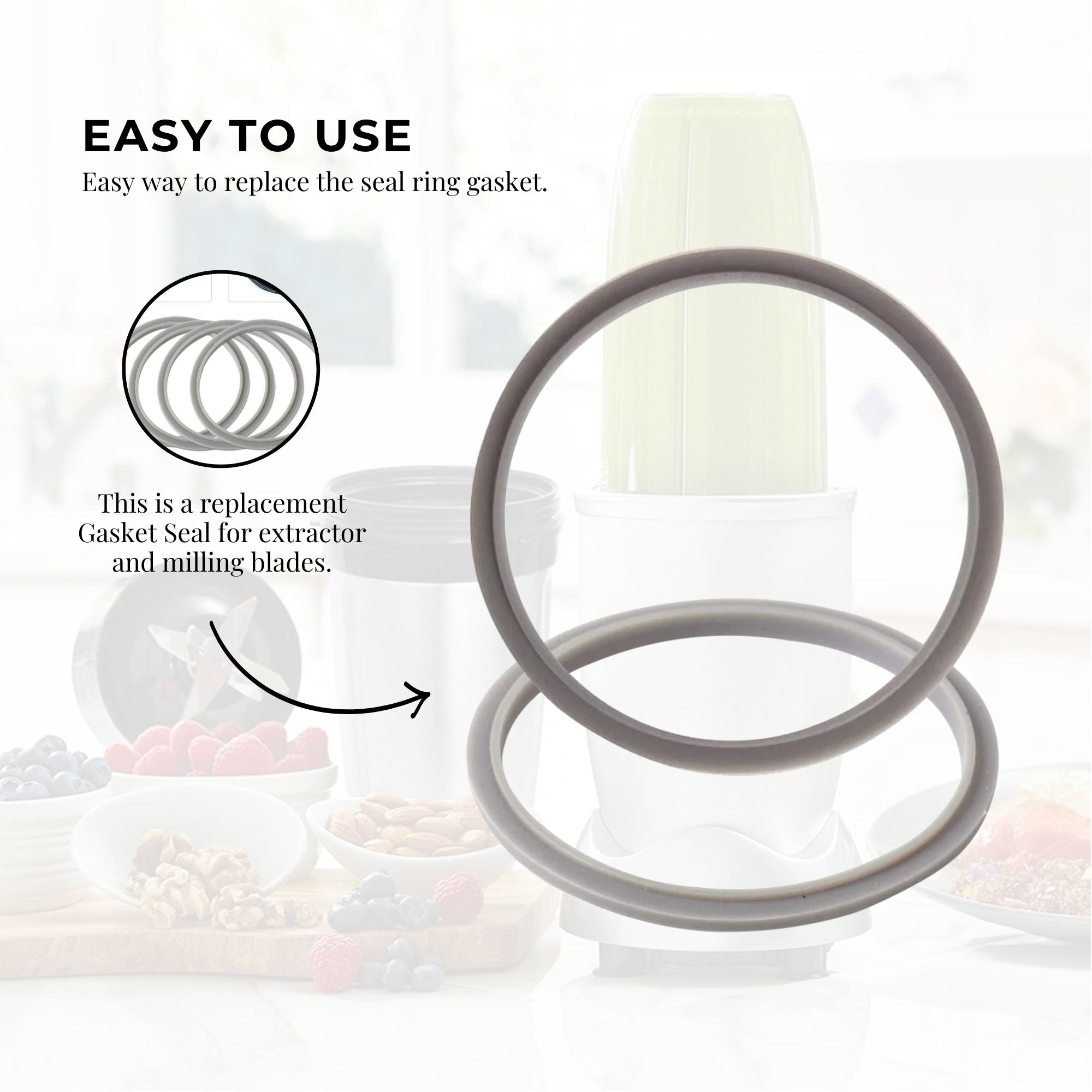 4x For Nutribullet Grey Gasket Seal Ring - For New 600W 1200W 900W Models-6