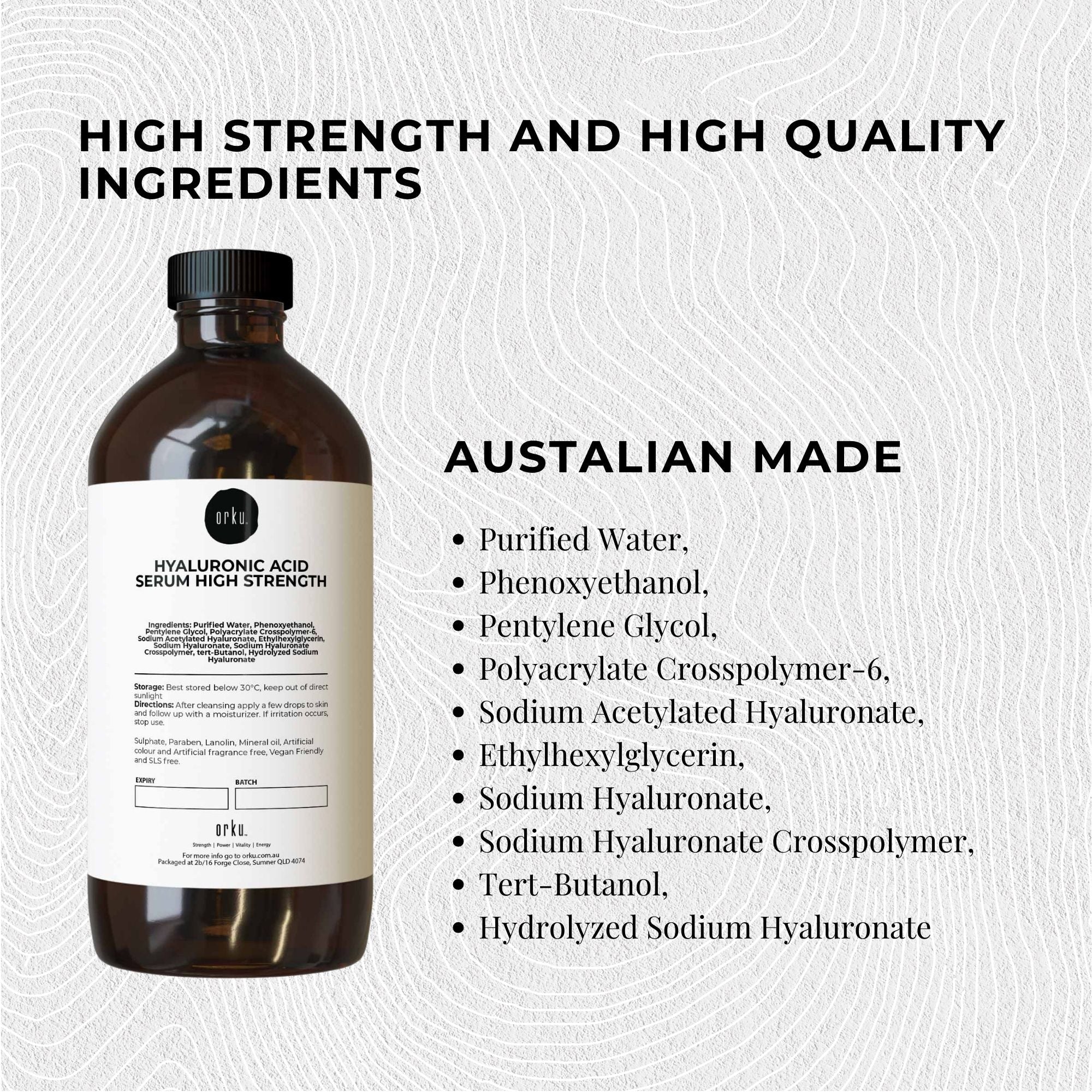 500ml Hyaluronic Acid Serum - High Strength Bulk Cosmetic Face Skin Care-2